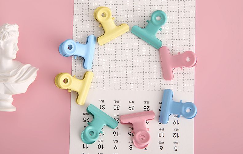 Yaratıcı şeker renkli metal küçük klips makaron küçük kitap klipsi kitap DIY el yapımı klip okul sınav kağıdı ödev klipsi_voghion.com