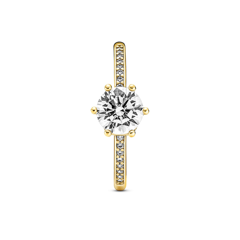 Klar Sparkling Crown Solitaire Ring_voghion.com