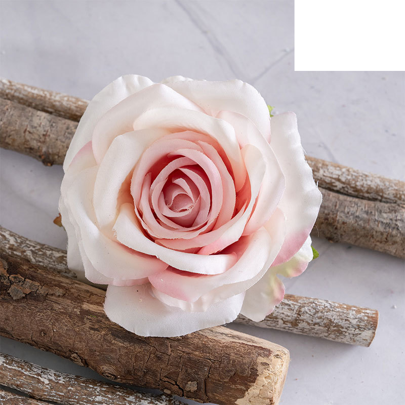 Home decoration happy rose head artificial flower hand-held flower rose wall artificial flower_voghion.com