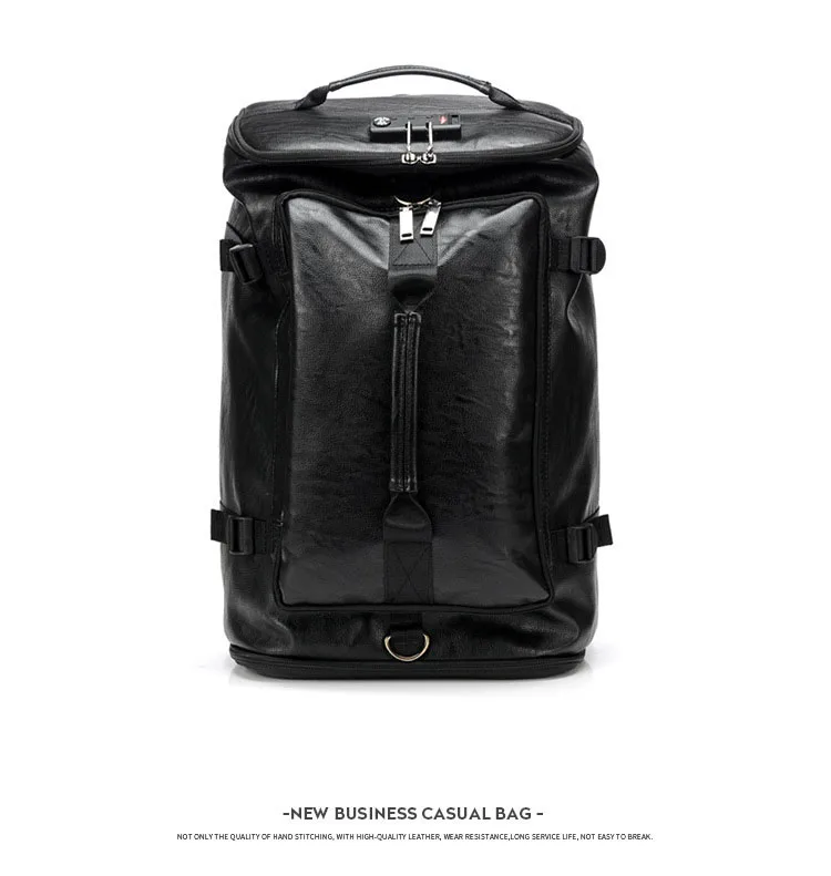 Multifunctional Travel Backpack For Men, College Style Retro Student Bookbag With Anti-theft Password Lock, Large Capacity Backpack_voghion.com