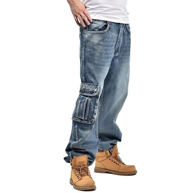 Męska odzież jesień i zima nowe luźne plus size gruby facet hip hop duże rozmiary spodnie deskorolkowe_voghion.com
