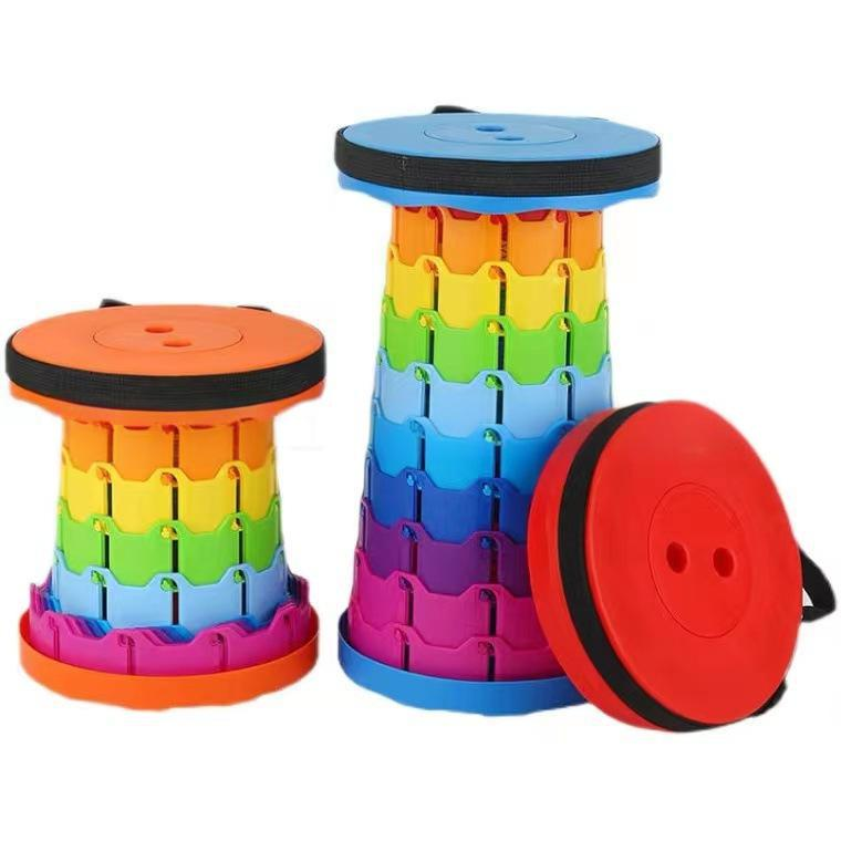 Portable Rainbow Folding Stool Compact Travel Chair For Outdoor Camping Home Use_voghion.com
