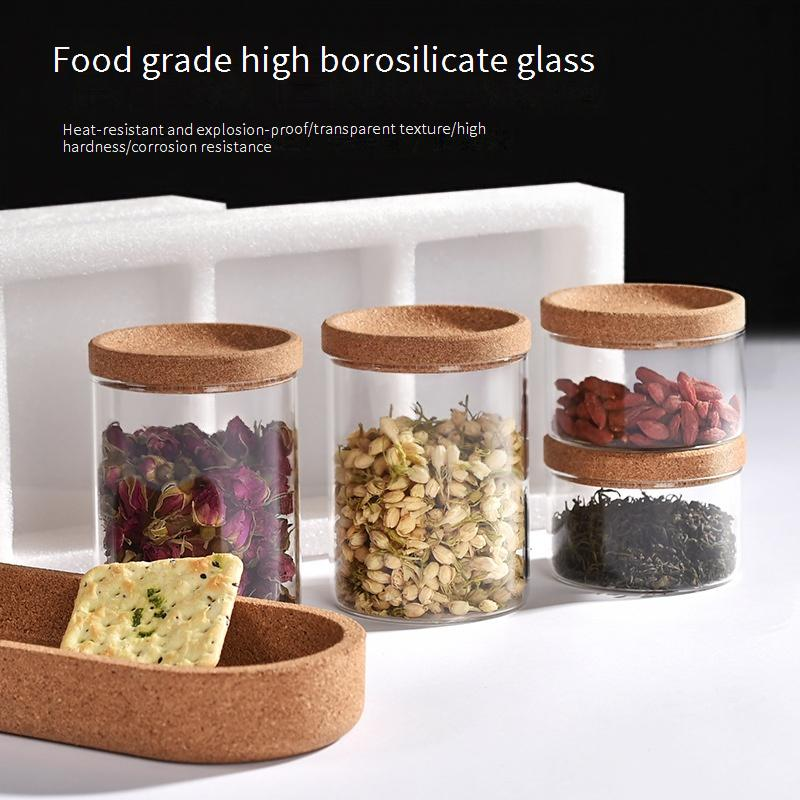 Glass Spice Jars With Lids & Measuring Spoons - 6-Piece Food-Grade Kitchen Storage Set For Salt, Sugar & Seasonings_voghion.com