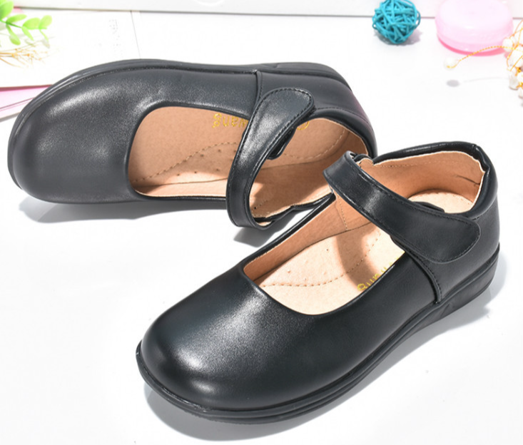 Kinder Schwarze Lederschuhe Mädchen Performance Schuhe Schulabschlussfeier Gruppenfoto Studenten Abendschuhe Weiche Sohle Prinzessin Schuhe_voghion.com