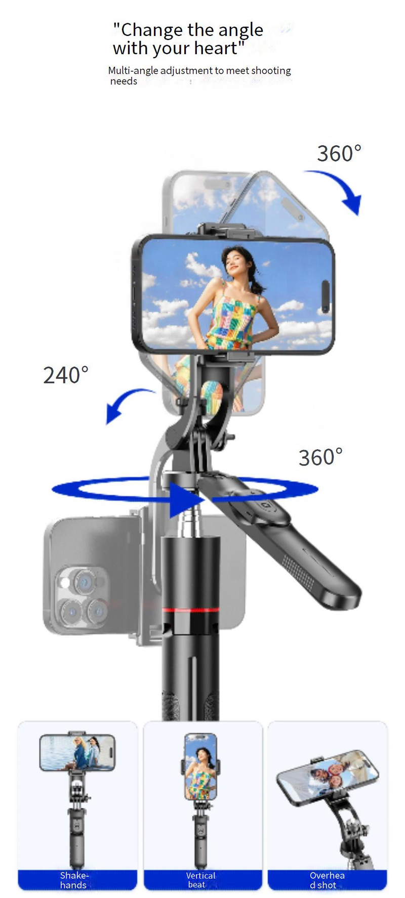 Bastão de selfie F16 com controle remoto Bluetooth, tripé e luz de preenchimento dupla - Suporte extensível para celular para fotos e vídeos estáveis, rotação de 360°_voghion.com