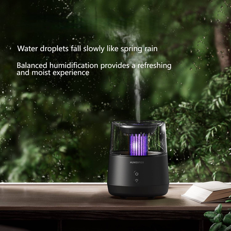 Regentropfen-Aroma-Diffusor mit 7-farbigen LED-Leuchten, leiser Ultraschall-Luftbefeuchter für Zuhause und Büro, großer Nebelausstoß_voghion.com