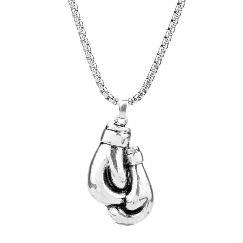 Boxing Gloves Engraved Keychain Stainless Steel Polished Creative Keychain Cross-border E-commerce_voghion.com
