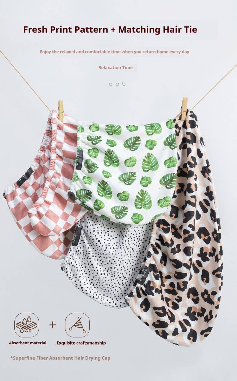 Microfiber Hair Towel Wrap With Matching Scrunchie - Super Absorbent, Quick Drying, Frizz-Free Hair Turban_voghion.com