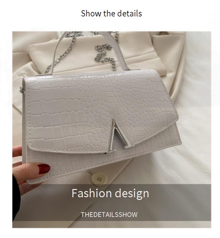 Elegante borsa da sera con tracolla a catena - Versatile borsa a tracolla e a spalla per donna, design minimalista in nero/bianco/marrone/oro/argento_voghion.com