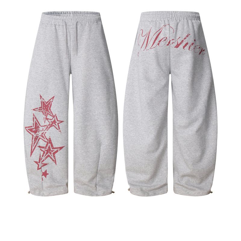 Celestial Star Print Joggers – Unisex Relaxed Fit Streetwear Pants With Drawstring Waist & Wide Leg_voghion.com