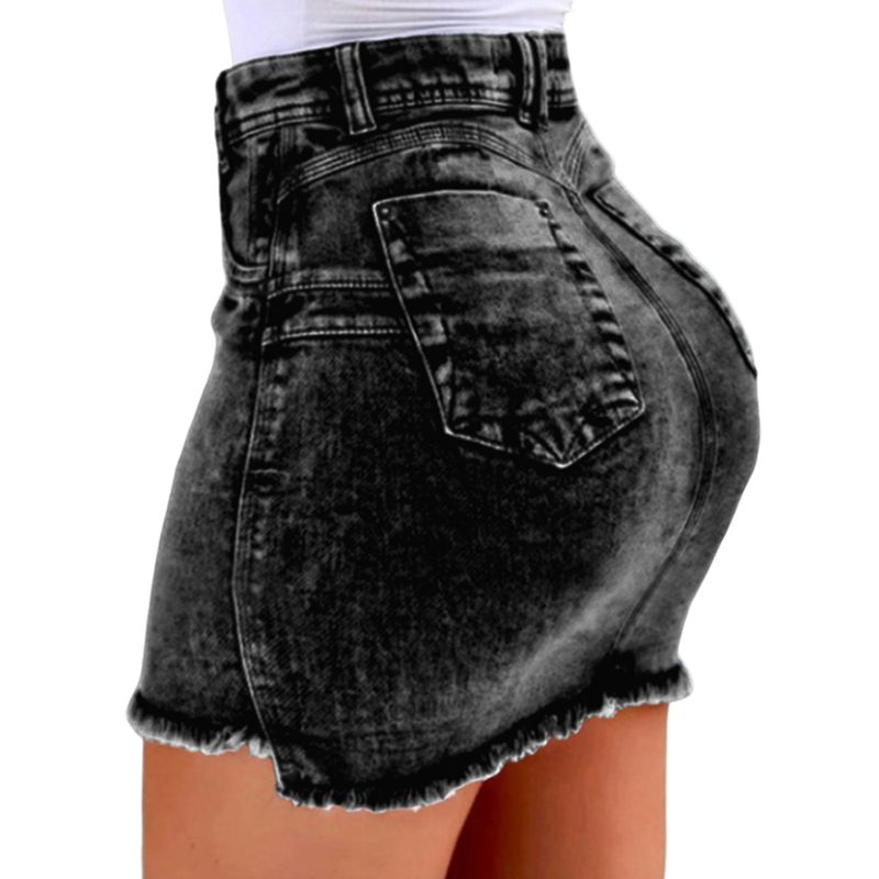 Heißer verkauf A-Line Sexy Vintage Denim Röcke Für Frauen 2024 Sommer Elastische Bodycon Schlank Hüfte Mini Kurzen Kleid Koreanische Mode weibliche_voghion.com