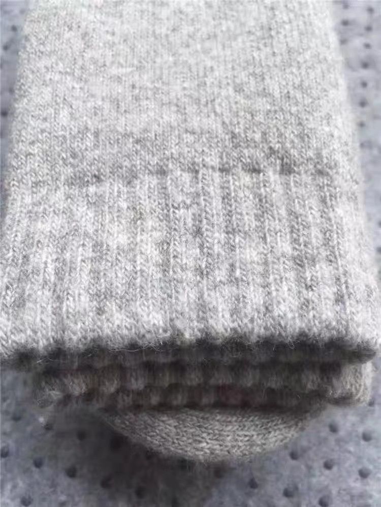 Wangjia Herbst Winter Herren Damen Wollsocken Verdickter Frottee Lässige Warme Wadenlange Fleece-gefütterte Unifarbene Export-Kaschmirsocken_voghion.com