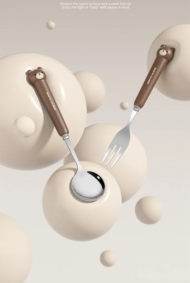 Besteckset Bär & Kaninchen - Edelstahl 304_voghion.com