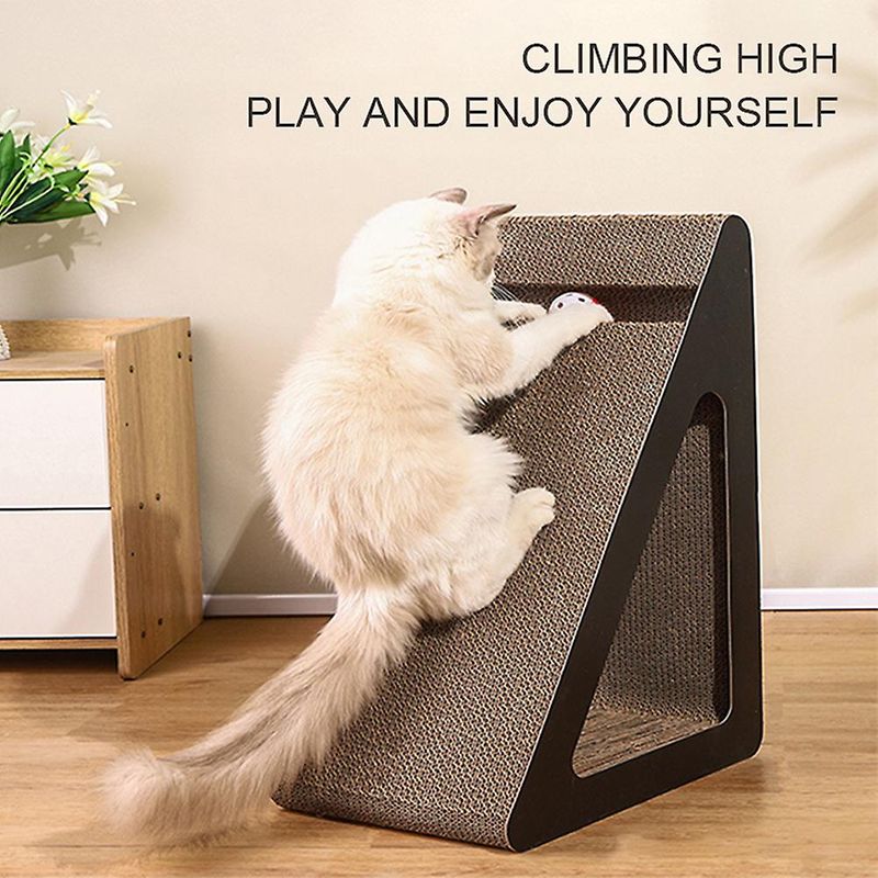2 In 1 Cat Scratcher Cardboard With Rotating Ball Wear-resistant Cat Clawing Board For Indoor Cat_voghion.com