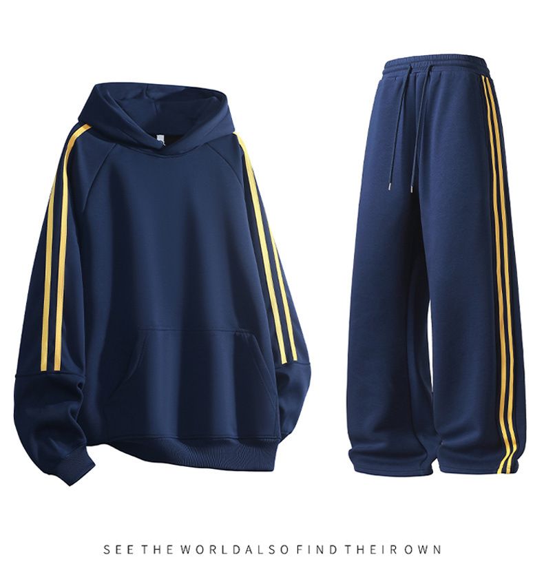 Lässiges Herren-Set aus Kapuzenpullover und Jogginghose, leichtes zweiteiliges Sportoutfit für Frühling und Herbst_voghion.com