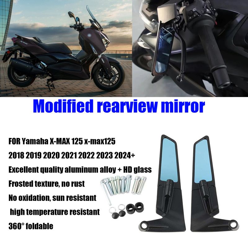 TIL Yamaha X-MAX 125 x-max 125 Motorcykelspejl Vindspejl side Bakspejl bakspejl Tilbehør_voghion.com
