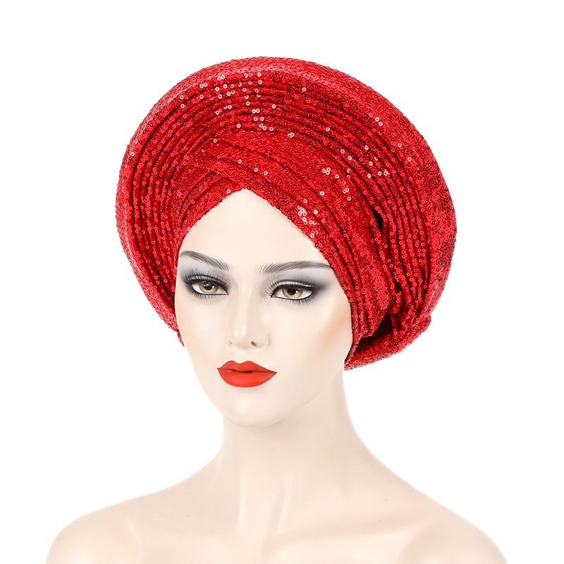 vendita calda paillettes pesanti laminate cappello da donna con croce sulla fronte cappello africano cappello musulmano_voghion.com