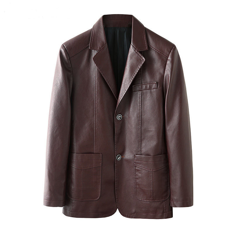 Herenkleding pak leren jas heren zakelijk lente en herfst nieuw heren casual leren jas motorjas leren jas_voghion.com