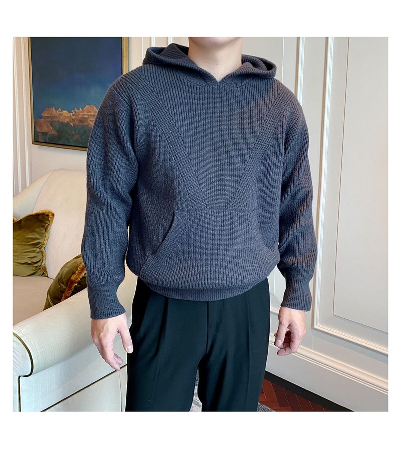 Maglione oversize con cappuccio da uomo - Pullover comodo ed elegante per abbigliamento casual e business (nero, blu, rosso, taglie EU dalla S alla 2XL)_voghion.com