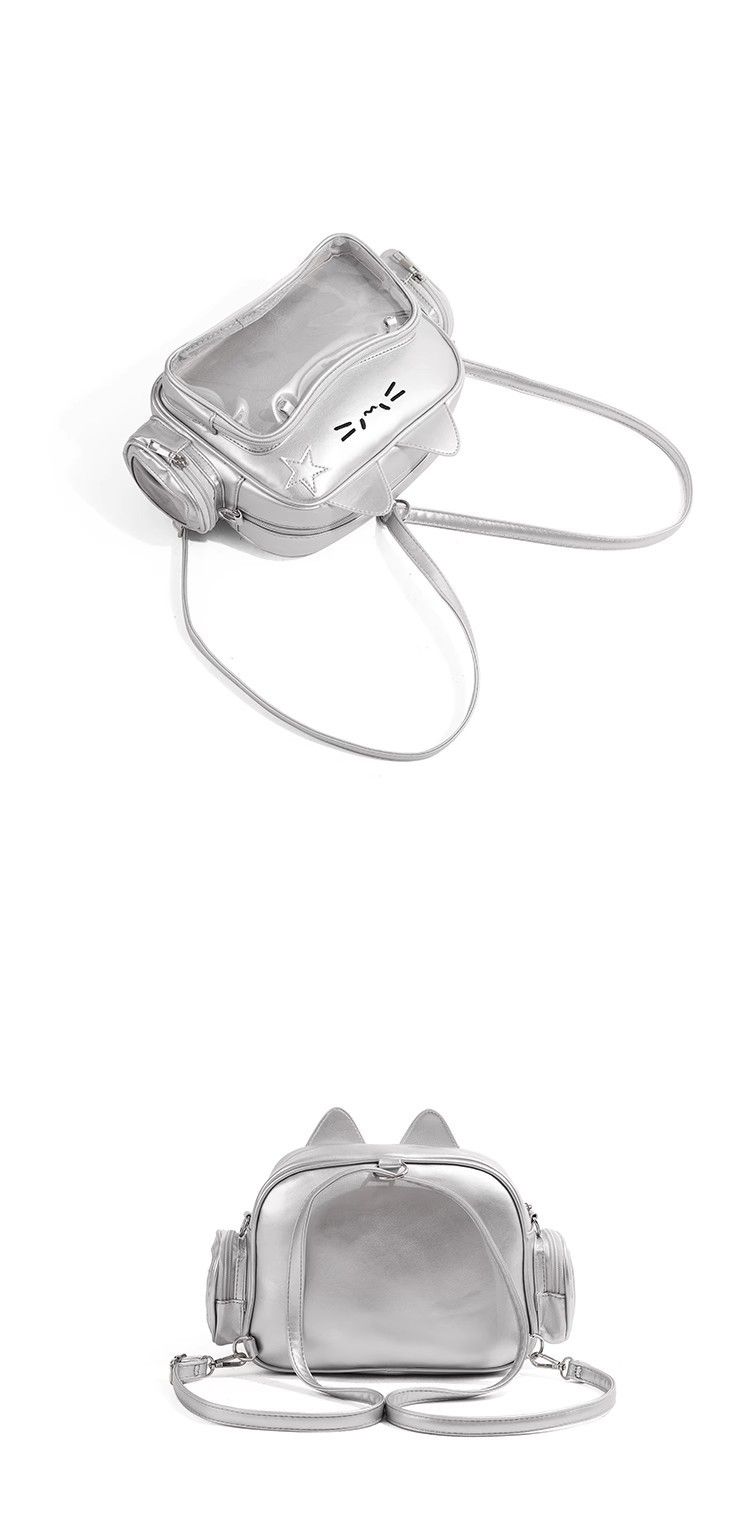 Unisex Y2K Aesthetic Backpack With Mechanical Cat Design, Waterproof PU Material, 20-35L Capacity, Urban Minimalist Style Y2K Backpack_voghion.com