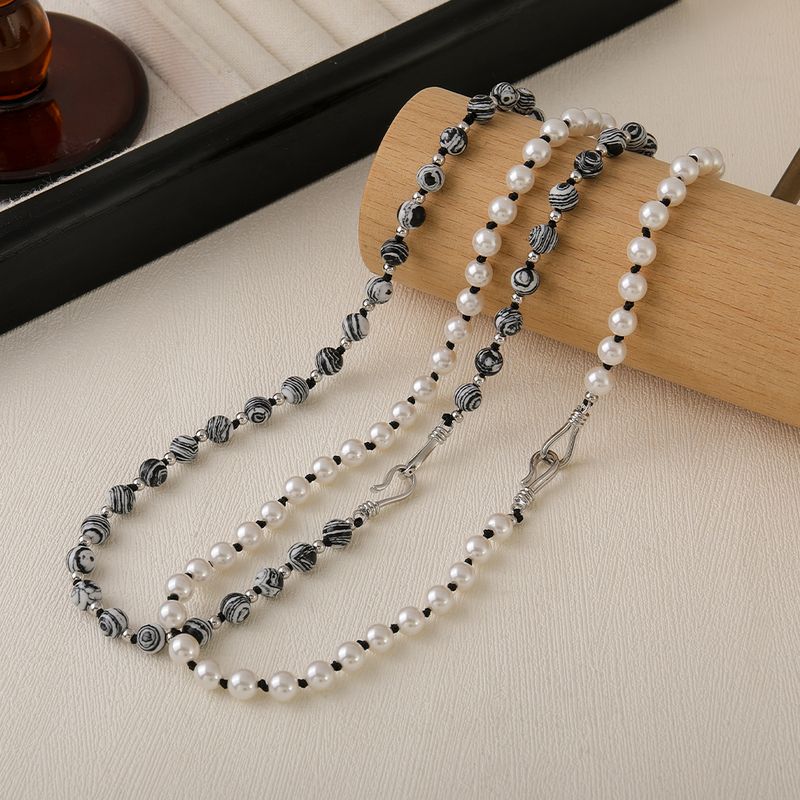 Casual Irregular Glass Tiger Eye Copper Beaded Chain Beaded Necklaces Wholesale_voghion.com