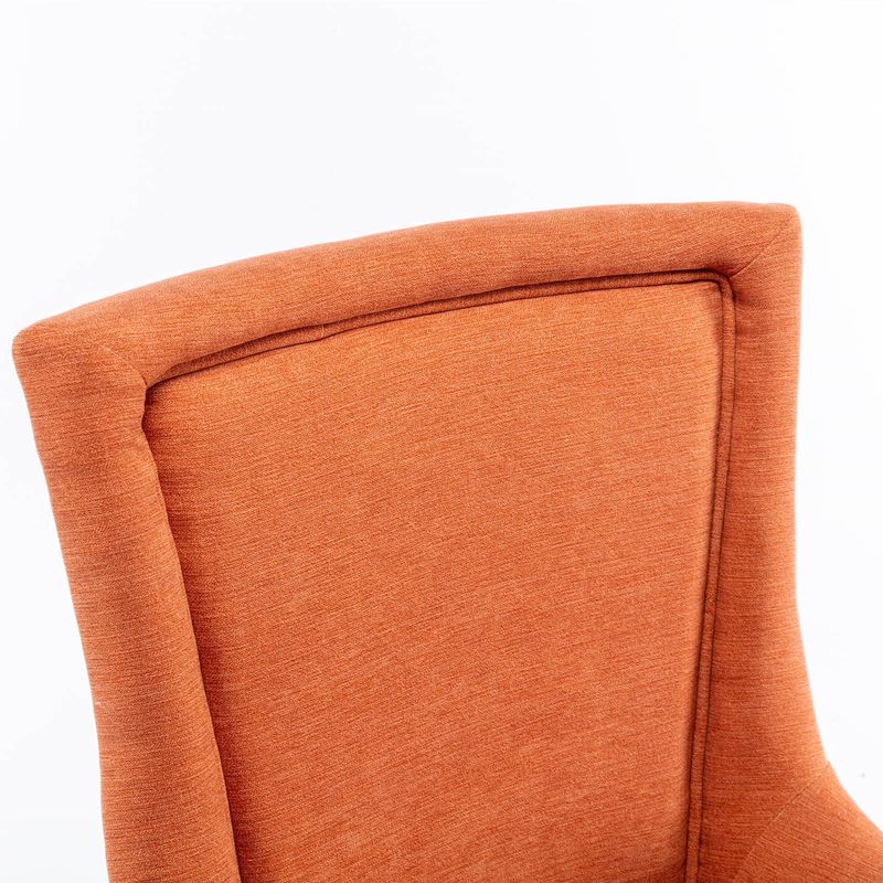 Furniture; Ultra Side Dining Chair; Thickened fabric chairs with neutrally toned solid wood legs; Bronze nail head; Set of 2_voghion.com