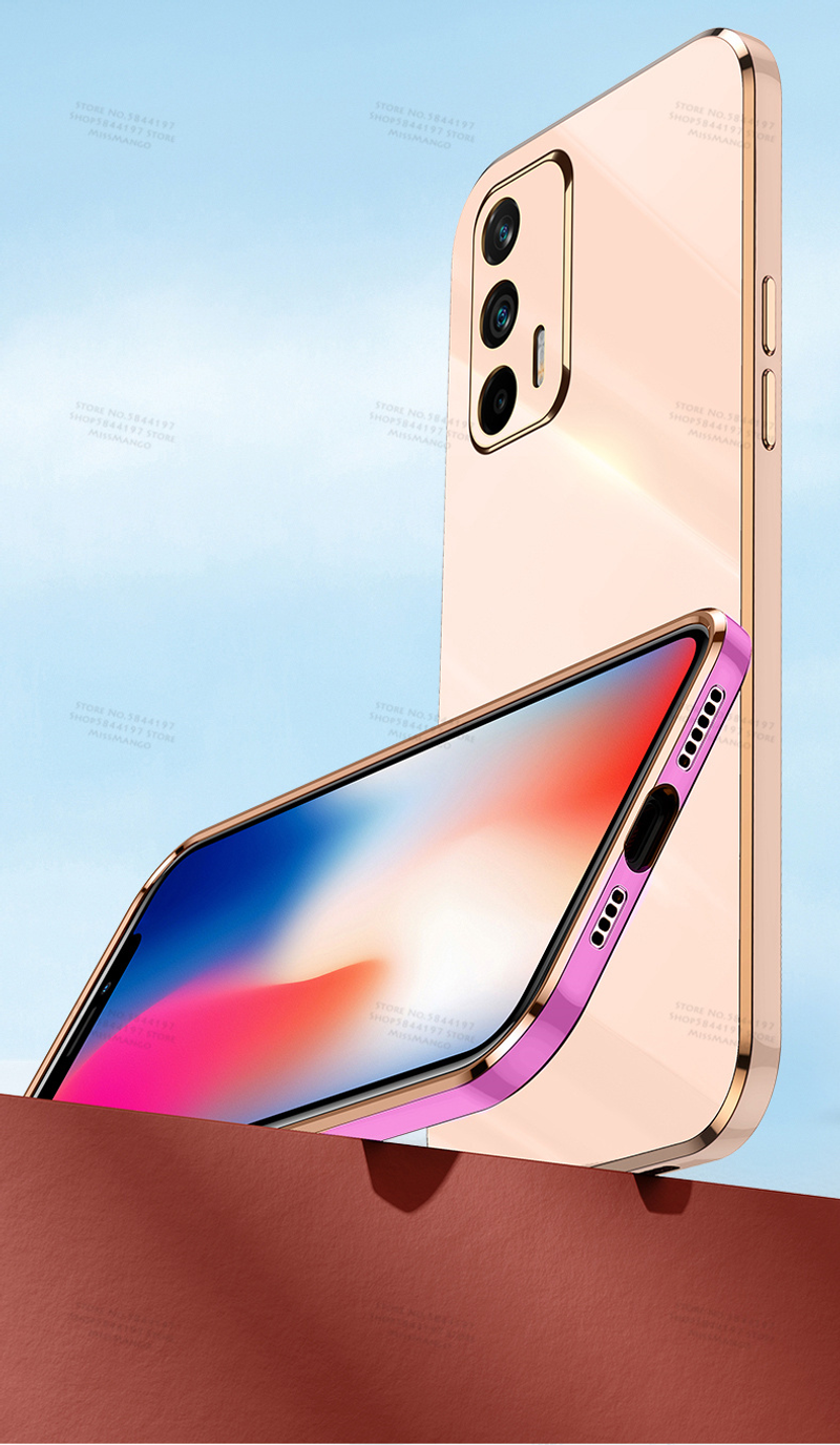 Capa de luxo galvanizada para Realme GT 5G 6,43'' Proteção de câmera de silicone macio para Realme_voghion.com