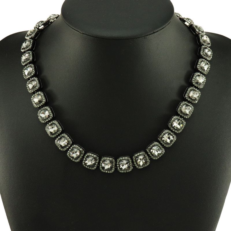 Collana cubana con ciondolo a forma di cubo di diamante nero in stile hip-hop, stile trendy, per uomo e donna, stile street, con clavicola._voghion.com