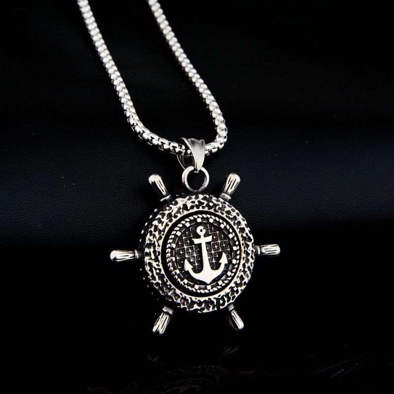 Nuovo pedale rotante con timone, collana versatile in acciaio al titanio hip-hop, accessori di coppia personalizzati per me_voghion.com