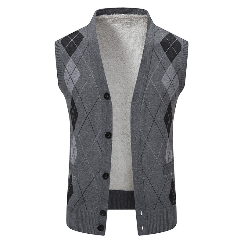 Gilet maglione da uomo autunno e inverno sciolto casual senza maniche più gilet in pile capelli caldi da uomo_voghion.com