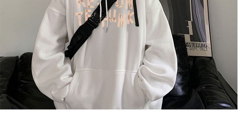 Men's loose and hoodie, trendy brand large for spring, autumn, winter, plus fleece jacket, size 12_voghion.com