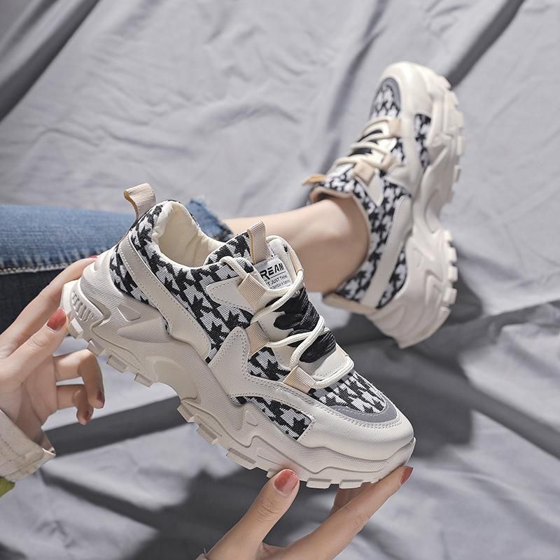Women's Fashion Chunky Sneakers, Slip On Dad Shoes Breathable Comfortable Platform Sneakers for Women Thick Sole Walking Shoes_voghion.com