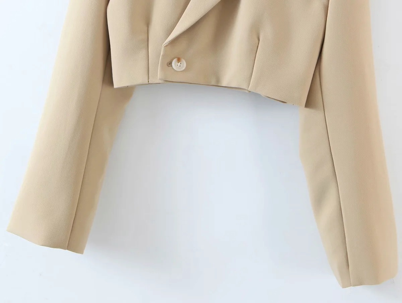 Dames 2021 Lente Nieuw Kort Pak Jasje Met Schuine Knopen + Hoge Taille Zak Rok_voghion.com