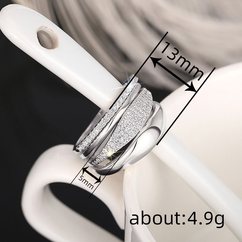 Cao Shi Simple Plain Ring Four Piece Set With Zircon Classic Jewelry For Engagement And Wedding Rings_voghion.com