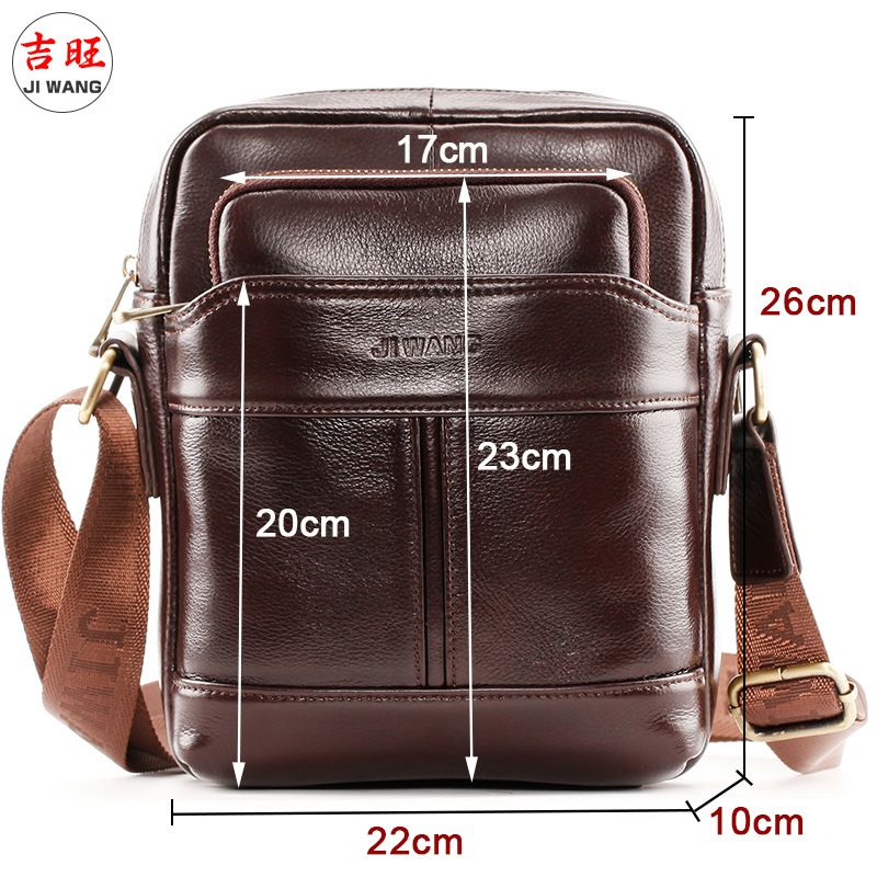 Men's Genuine Single Shoulder Crossbody Bag Casual Backpack Large Capacity Zipper Top Layer Cowhide Soft Leather_voghion.com