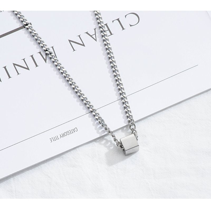 【Fade-resistant Sweat-proof】Wang Yibo Same Style Block Necklace For Men And Women Trendy Hip-hop Korean Version_voghion.com