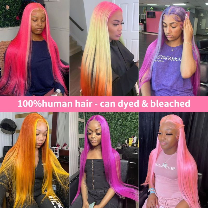 IAMVIP Transparent Wig For Women Ginger Orange 13x6 Wigs Bone Straight 13x4 Human Hair Lace Front Wi_voghion.com