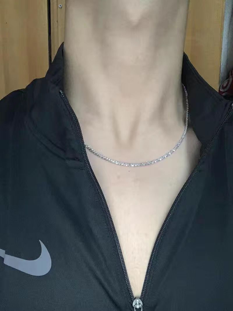 Non-Fading Men's Sparkling Titanium Steel Collarbone Niche High-End Minimalist Design I Necklace Bare Chain New Model_voghion.com