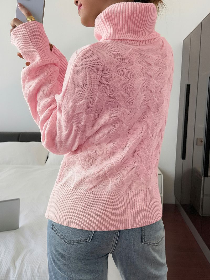 Maglione a maniche lunghe in lana tinta unita casual autunno e inverno 2025 da donna_voghion.com