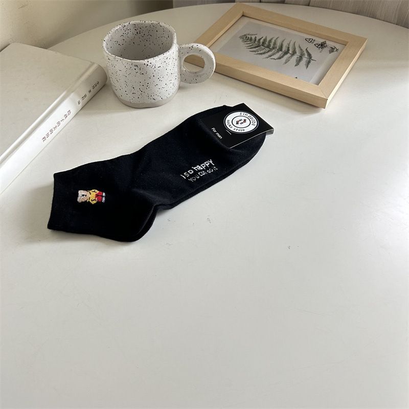 Südkorea importiert singgoba frühling, sommer und herbst männer Britischen bär kurze boot Socken S-MS-006_voghion.com