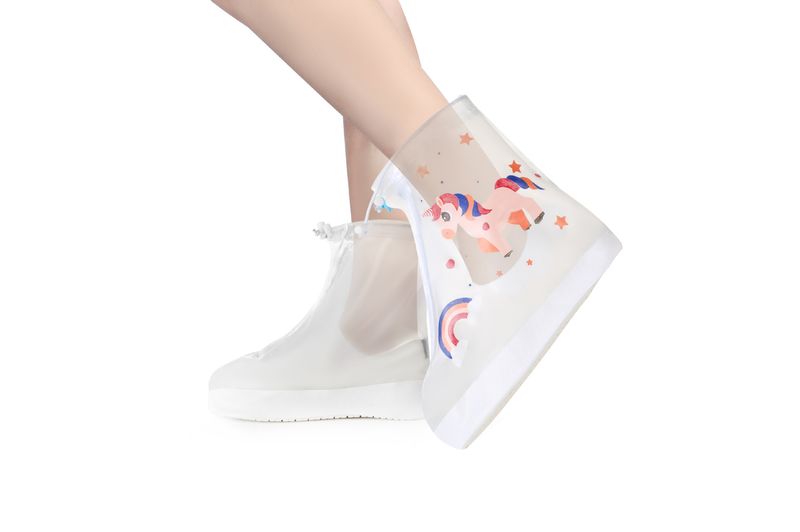 Nuovo copriscarpe antipioggia alla moda per bambini, copriscarpe antiscivolo in PVC per esterni per studenti maschi e femmine, copriscarpe antipolvere per viaggi scolastici_voghion.com