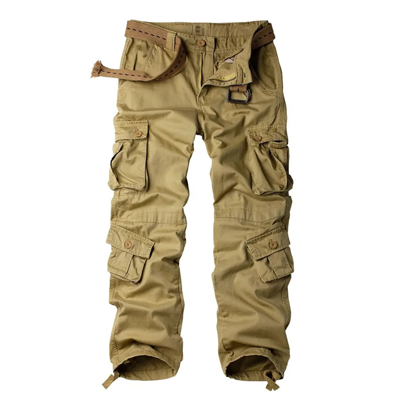 Herre bomull Kamuflasje Cargo bukser Rette ben Løse fritidsbukser Wear Wear Wear Bukser Herre_voghion.com