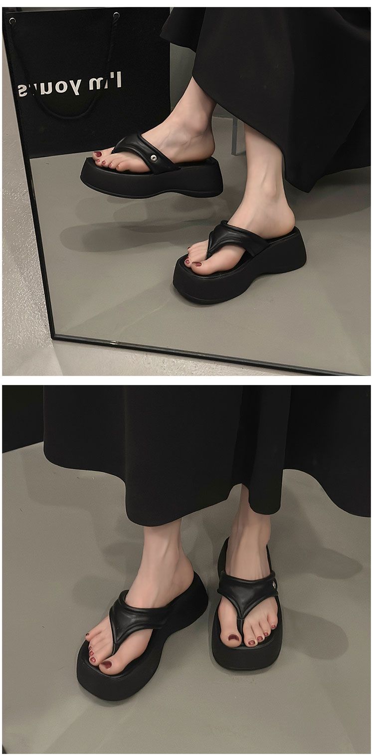 Niche design sandals for women 2024 new metal buckle flip flops summer outdoor open-toed Roman sandals_voghion.com