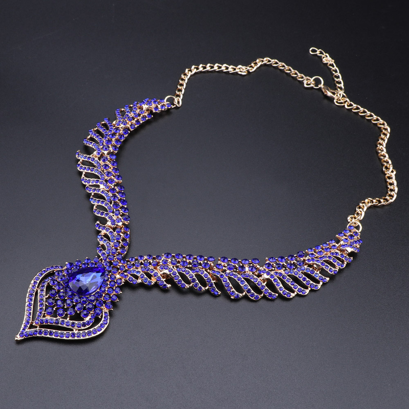 FFashion Crystal Rhinestones Srce Privjesak Ogrlica Naušnice Za Žene Svadbeni Dodaci Za Vjenčanja Set Nakita_voghion.com