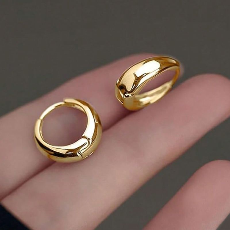 Boucles d'oreilles en cuivre tendance, ensemble élégant et exquis de trois pièces, bijoux polyvalents pour femmes, créoles haut de gamme_voghion.com