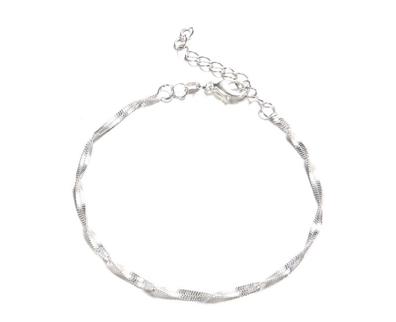 Joyería minimalista gótica con estampado de ondas de agua y tobillera de moda._voghion.com
