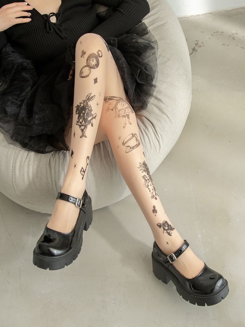 Unisex ekologiškos tamprės vaikams su „Lolita Tattoo“ pėdkelnių raštu_voghion.com
