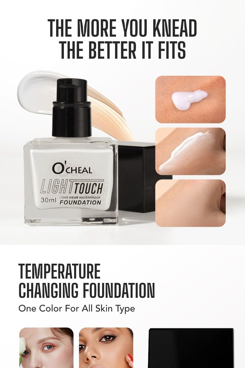 O'CHEAL Petite bouteille carrée de liquide changeant de température Évitez les crèmes pour le visage épaisses, tapotez doucement et absorbez avant d'appliquer_voghion.com