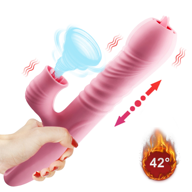 Vibromasseur Télescopique Chauffant Taquiner Point G Clitoris Langue Léchage Jouets Sexuels Féminins Gode Vibrant Ma_voghion.com