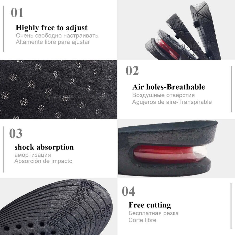 Invisible Increase Feet 3/5/7/9cm Lift Adjustable Cut Shoe Heel Insert Taller Height Insole For Shoes_voghion.com